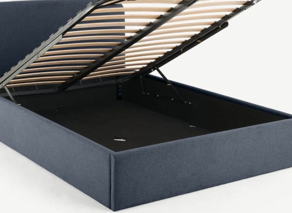 Besley Blue Fabric Ottoman Storage Bed Happy Beds