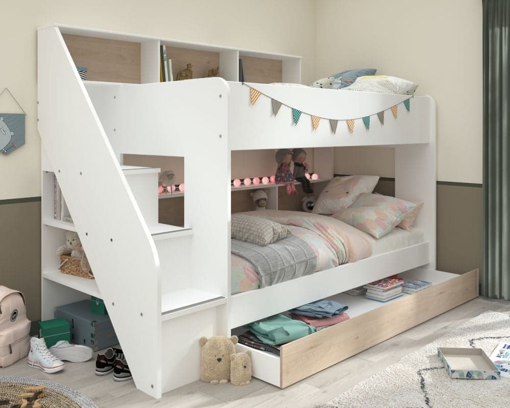 Bunk beds with sales stairs and trundle