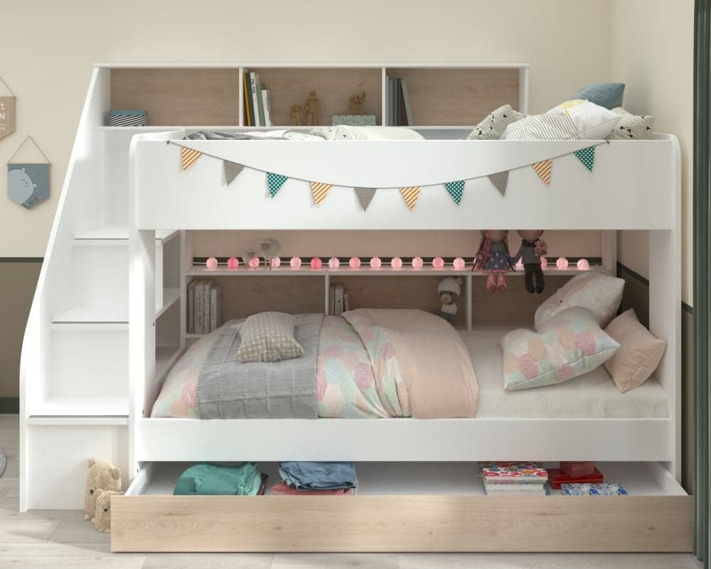Bedz king stairway bunk beds over full with 4 drawers in the steps and 2 under hot sale bed drawers