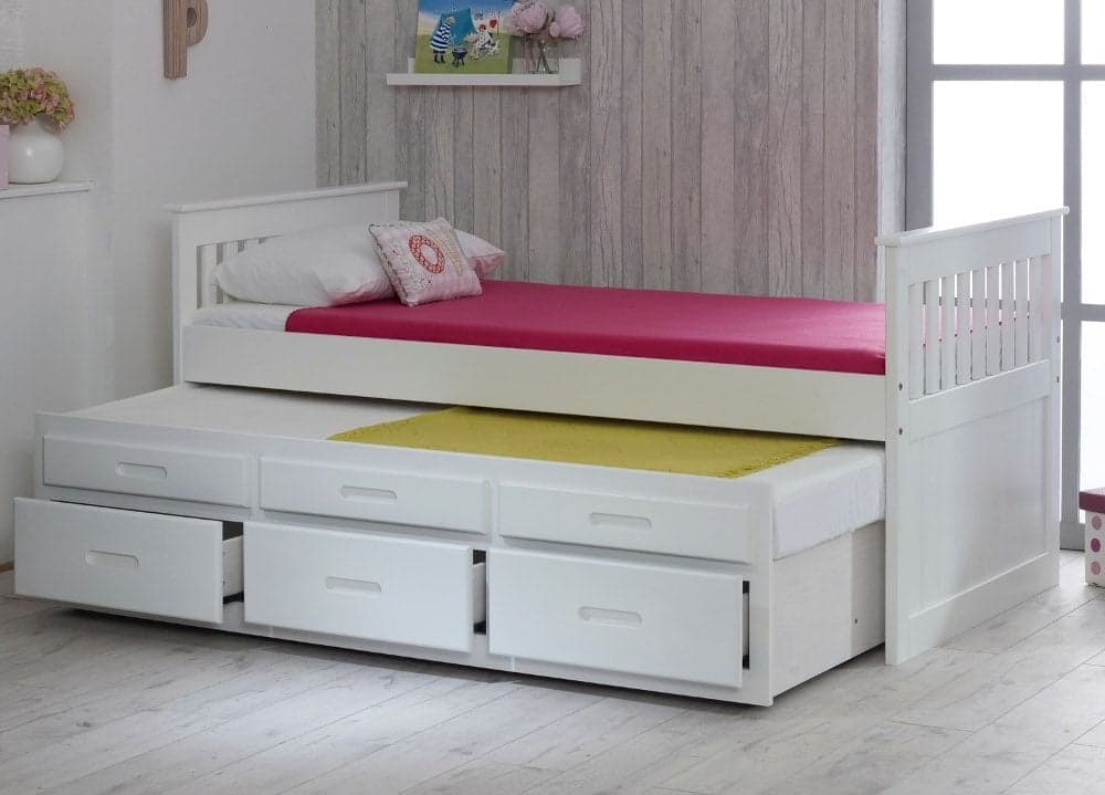 Captains White Wooden Guest Bed Happy Beds