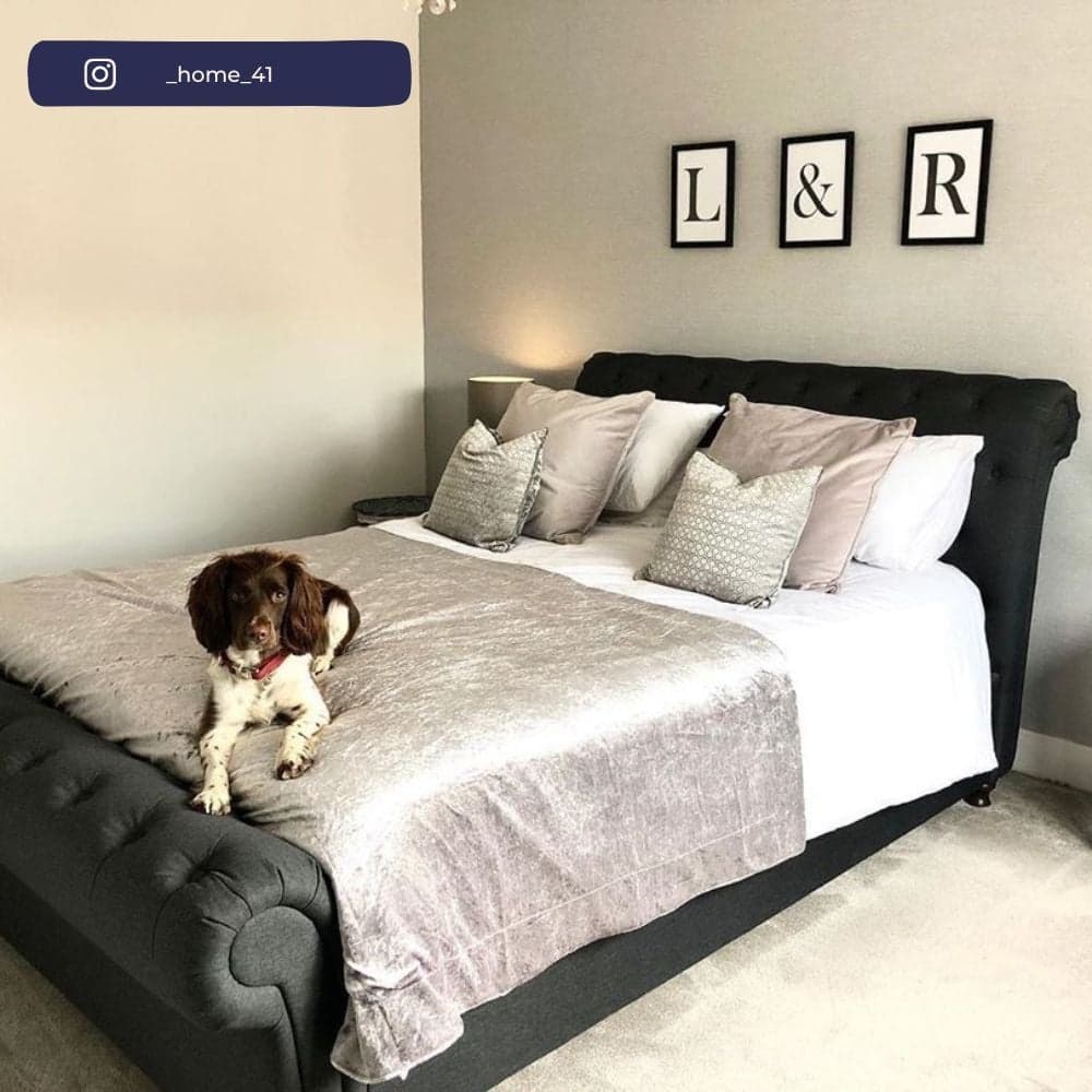 Charcoal sleigh deals bed