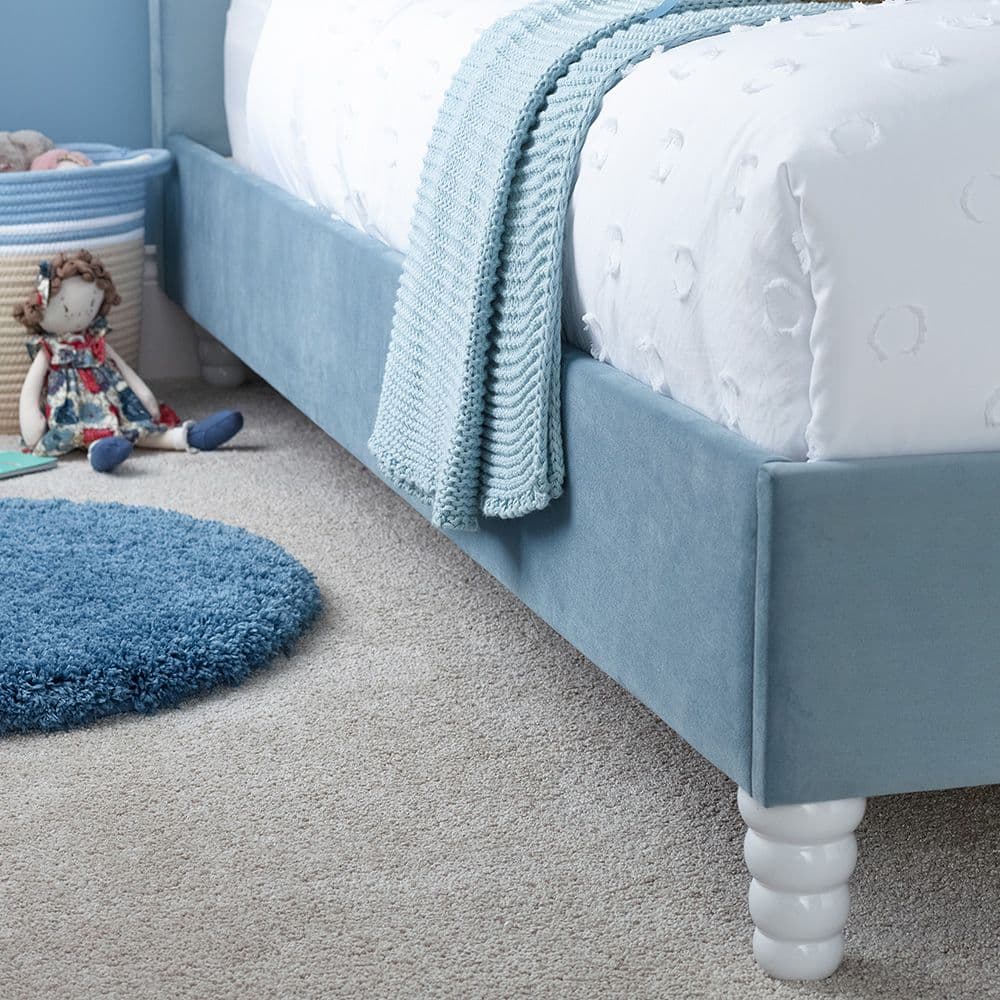 Cloud Blue Velvet Kids Bed Happy Beds