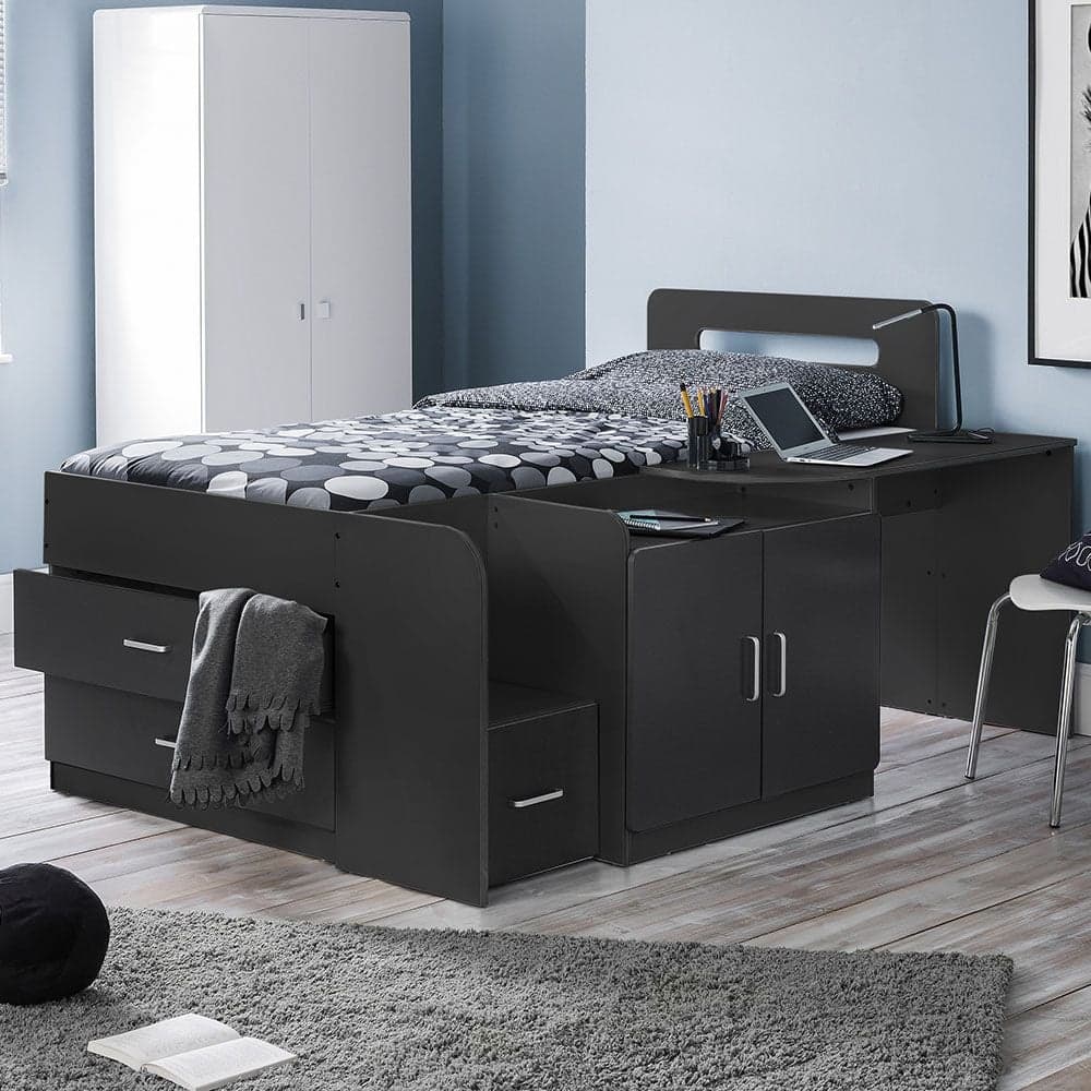 Cookie Anthracite Wooden Cabin Bed Happy Beds