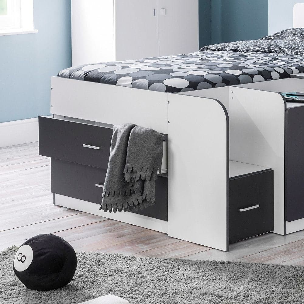 Cookie Grey and White Wooden Cabin Bed Happy Beds