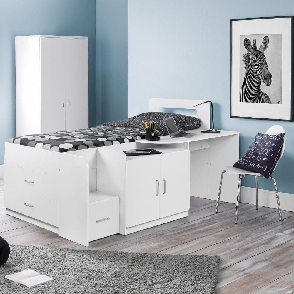 Cookie White Wooden Cabin Bed Kids Beds Happy Beds