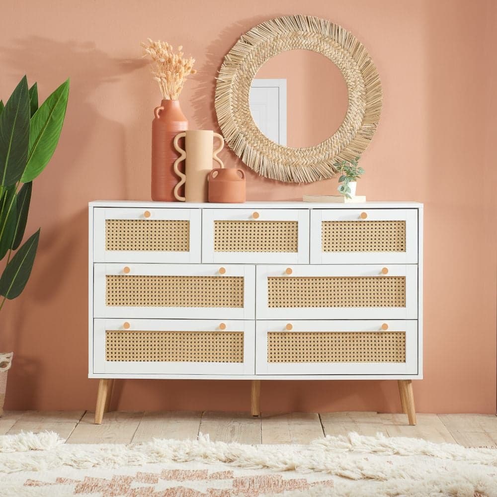7 drawer chest of drawers shop white