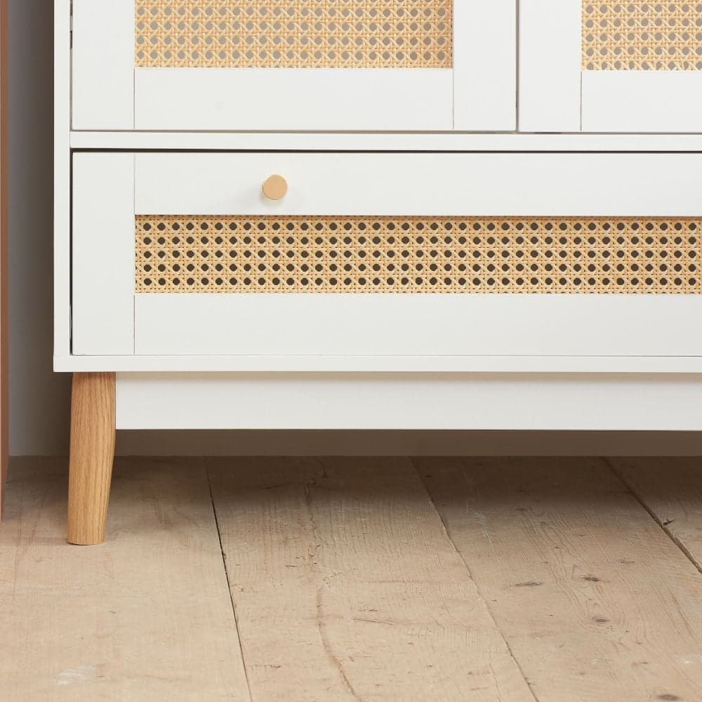 White top rattan wardrobe