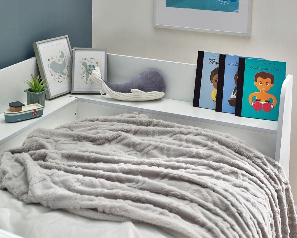 Corner daybed with shop storage
