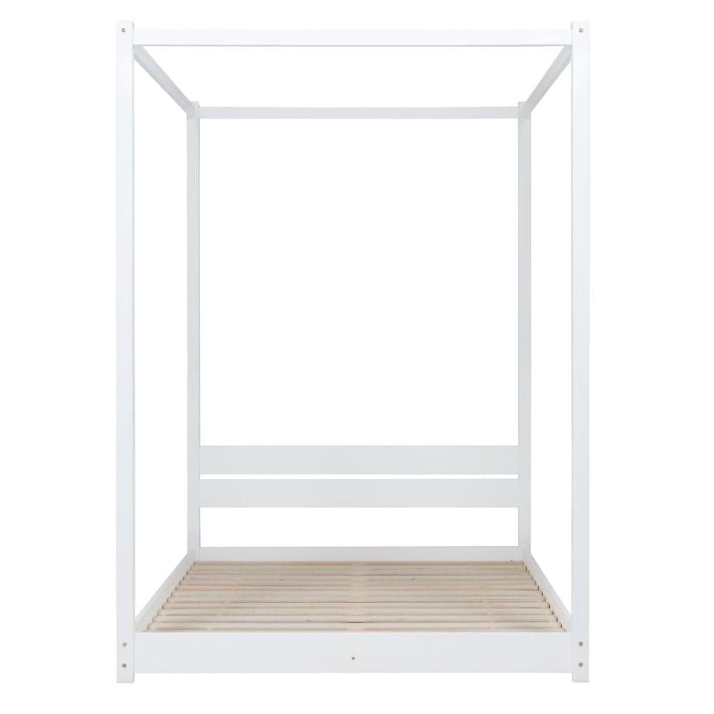 Darwin White Wooden Poster Bed Frame Happy Beds