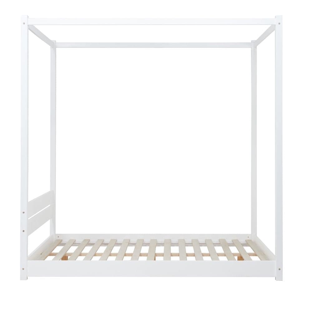 Darwin White Wooden Poster Bed Frame Happy Beds