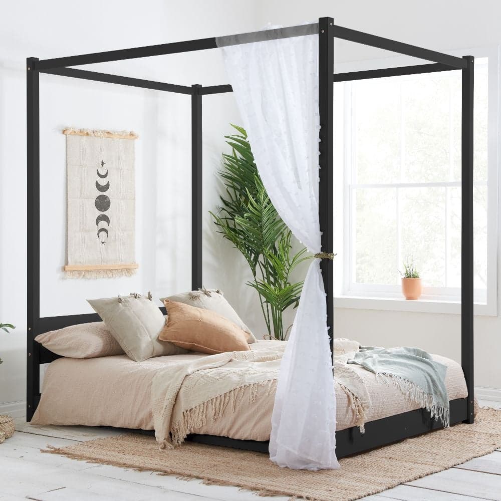 Darwin Black Wooden Poster Bed Happy Beds