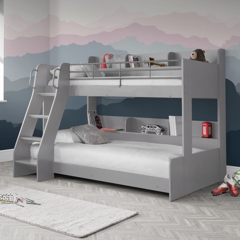 Domino Light Grey Triple Sleeper Bunk Bed Happy Beds