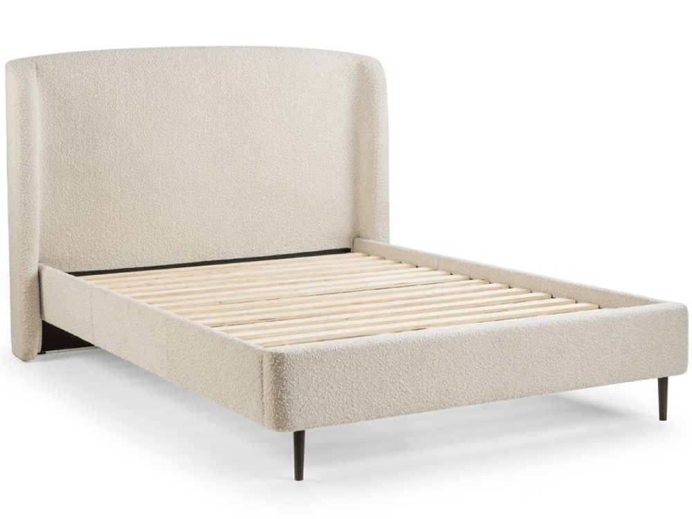 Eden Ivory Boucle Fabric Bed Happy Beds