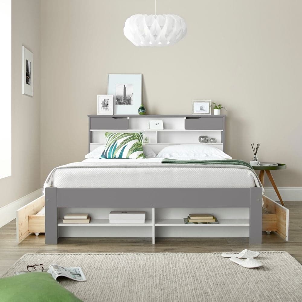 Fabio woven grey bed best sale frame
