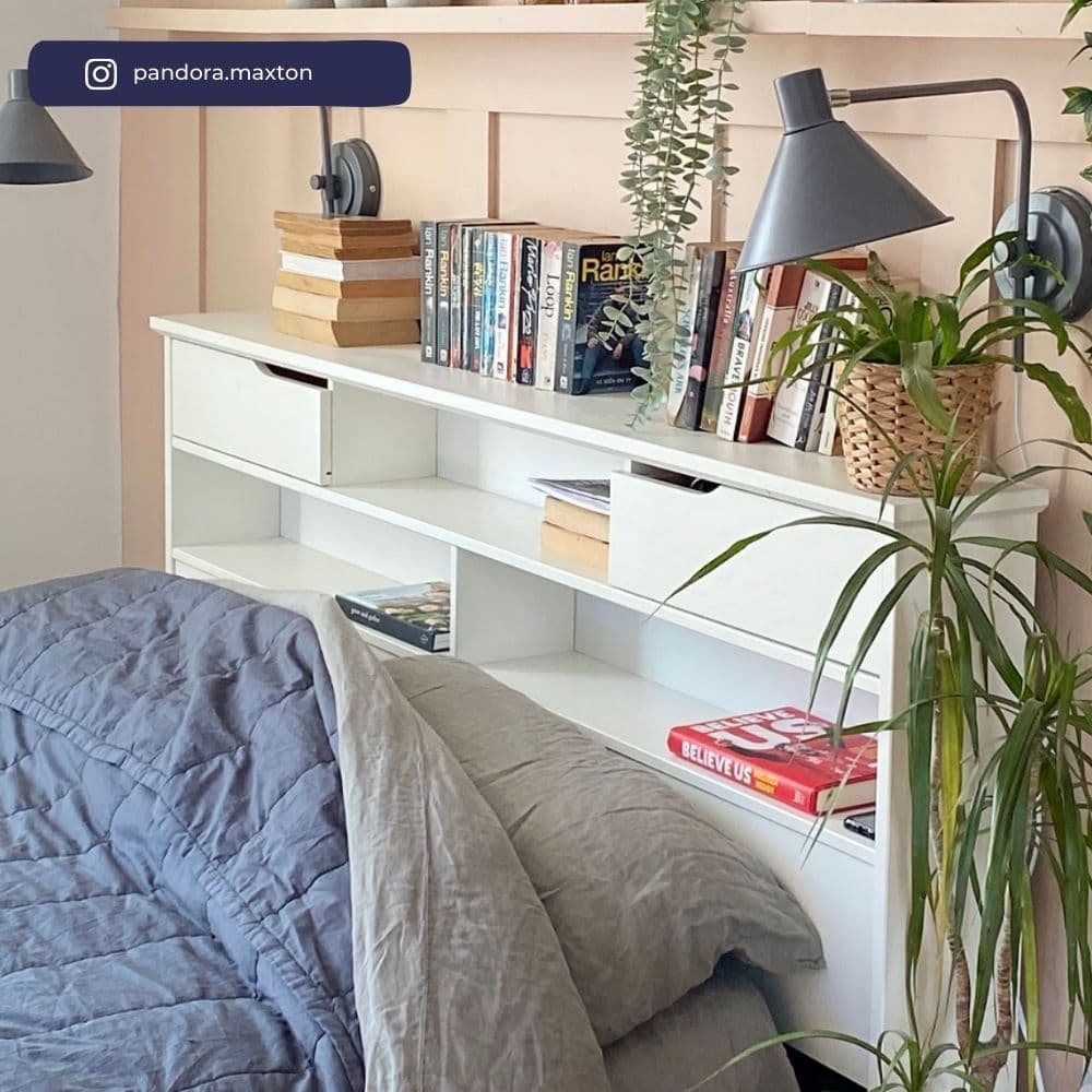 Fabio white wooden bookcase cheap storage bed