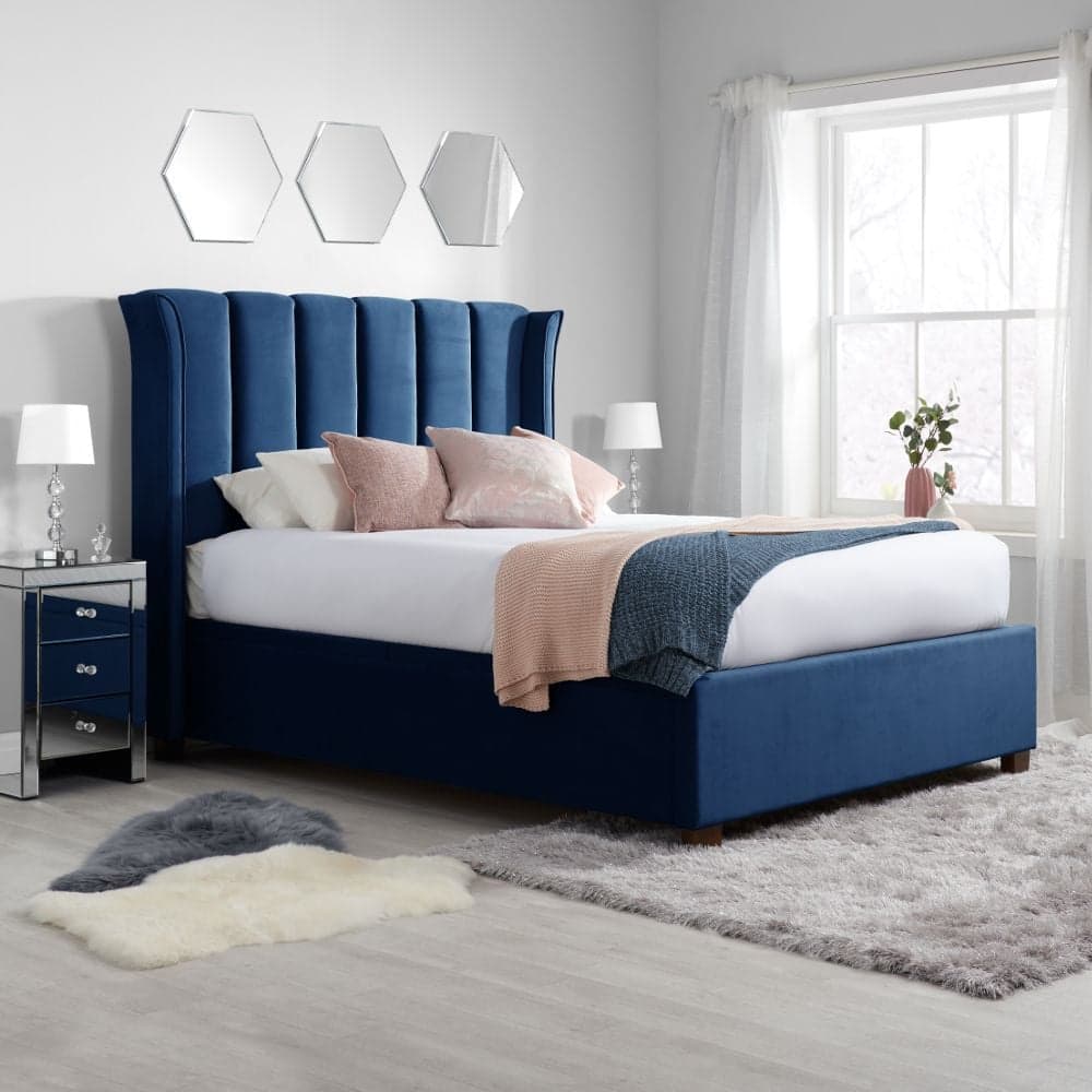 Blue velvet clearance twin bed