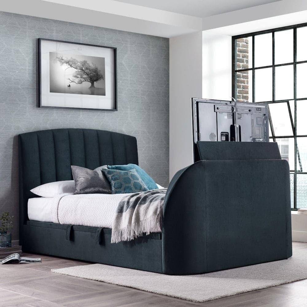 Dark grey velvet sales ottoman