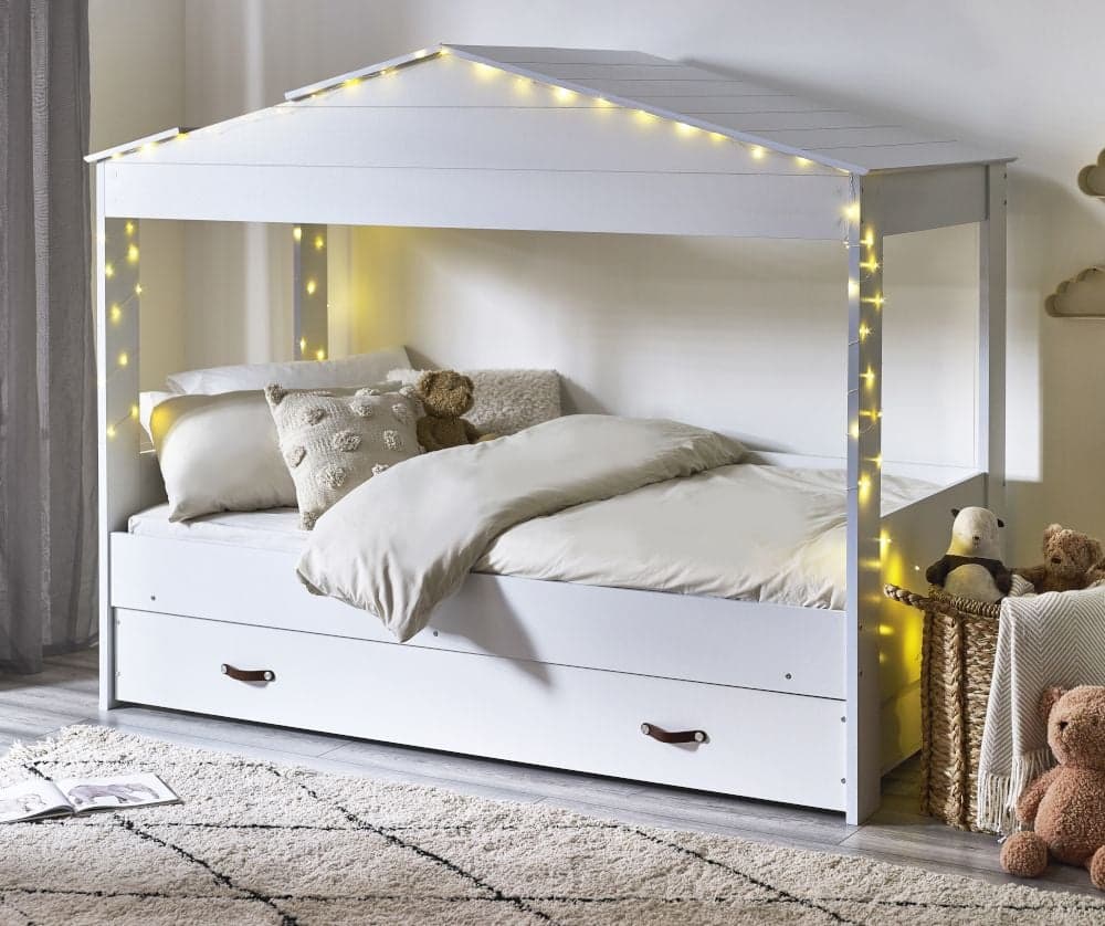 Kids white wooden bed outlet