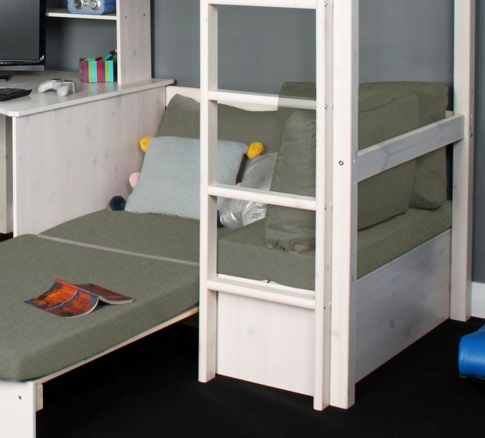 Hit White Wooden High Sleeper Silver Futon Happy Beds