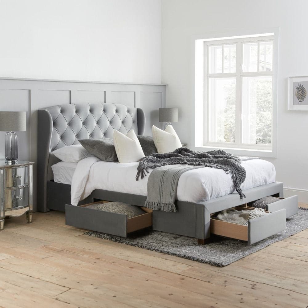 Grey outlet winged bed