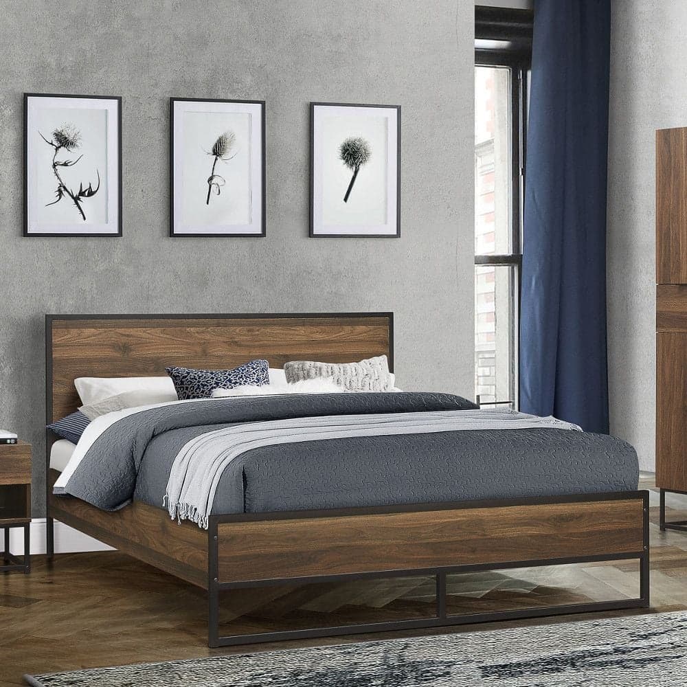 Houston Walnut Wooden Bed Beds Happy Beds