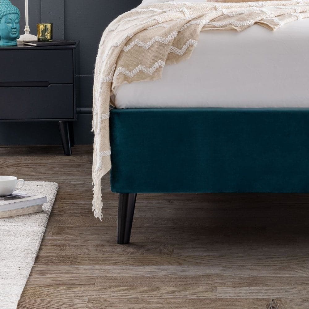 Frida Velvet Teal Bed Happy Beds
