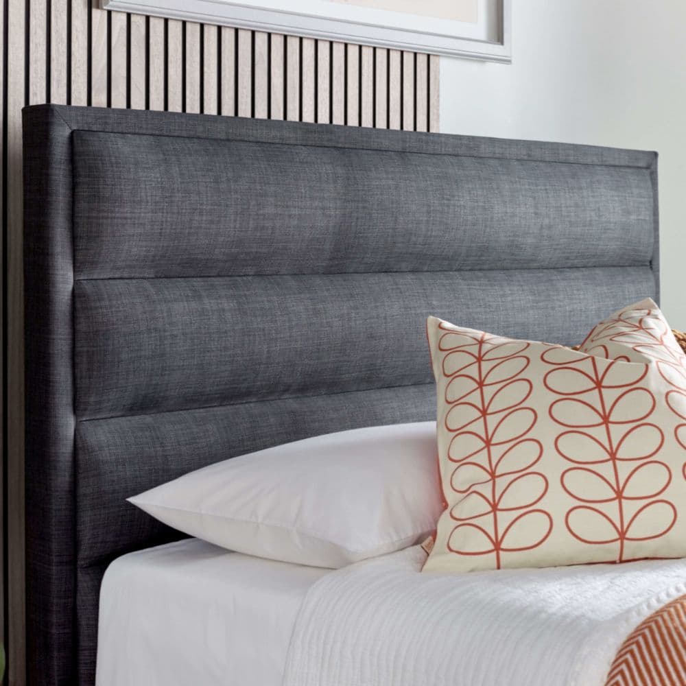 Kirkby Slate Grey Fabric Ottoman Storage Bed Happy Beds