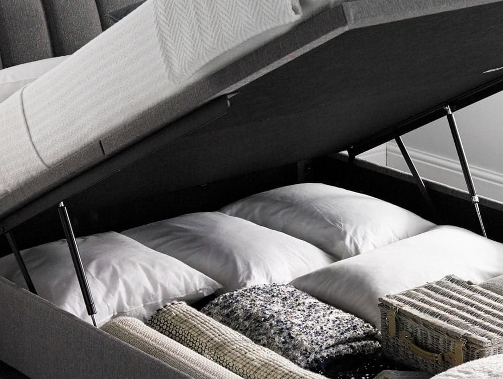 Lanchester Elephant Grey Fabric Ottoman Bed Happy Beds