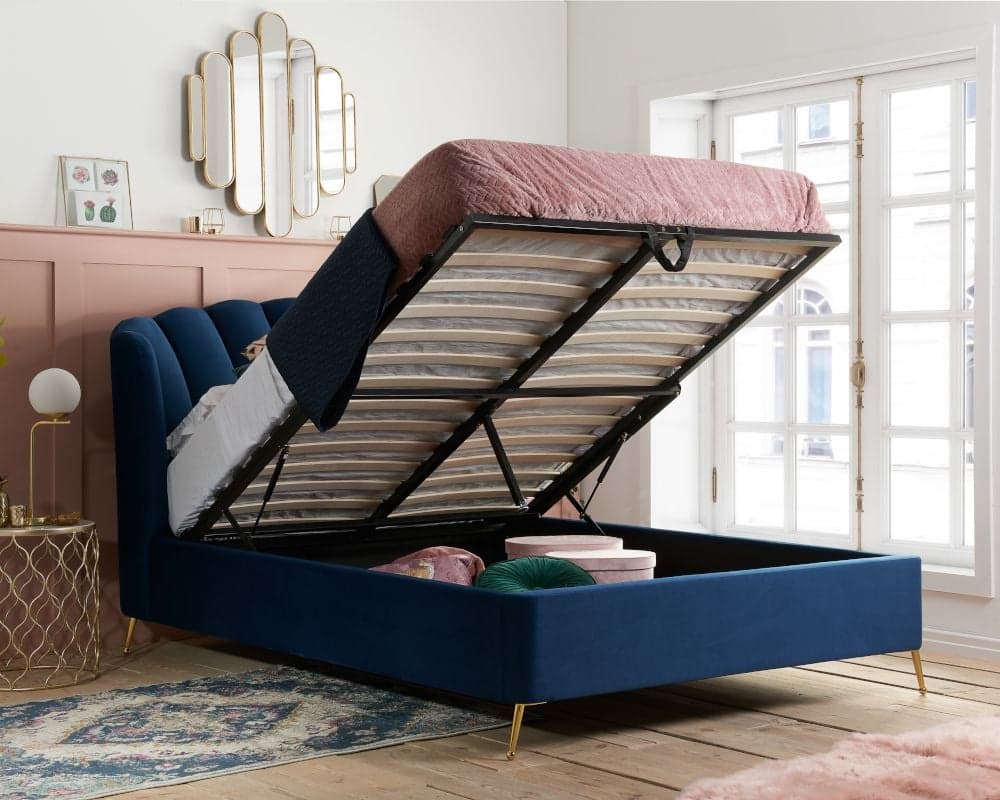 Navy fabric sale bed
