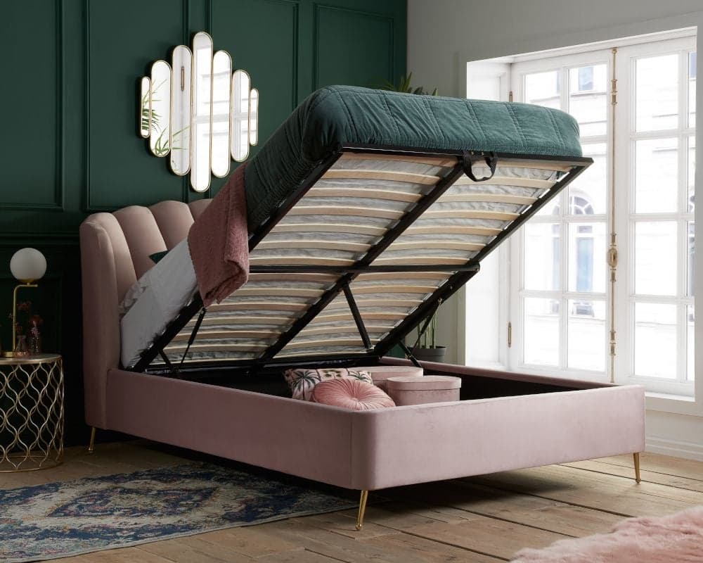 Pink small double top bed with mattress