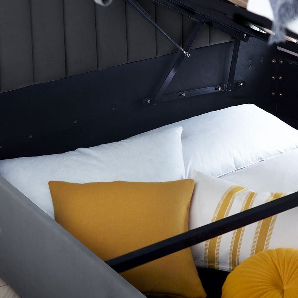 Murphy upholstered ottoman bed discount frame with bedside chests