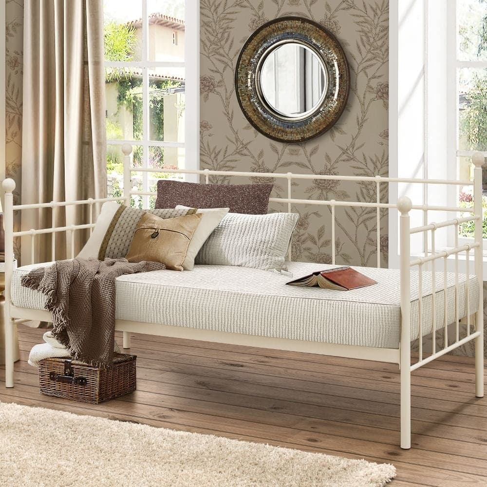 Lyon Cream Metal Guest Day Bed Happy Beds