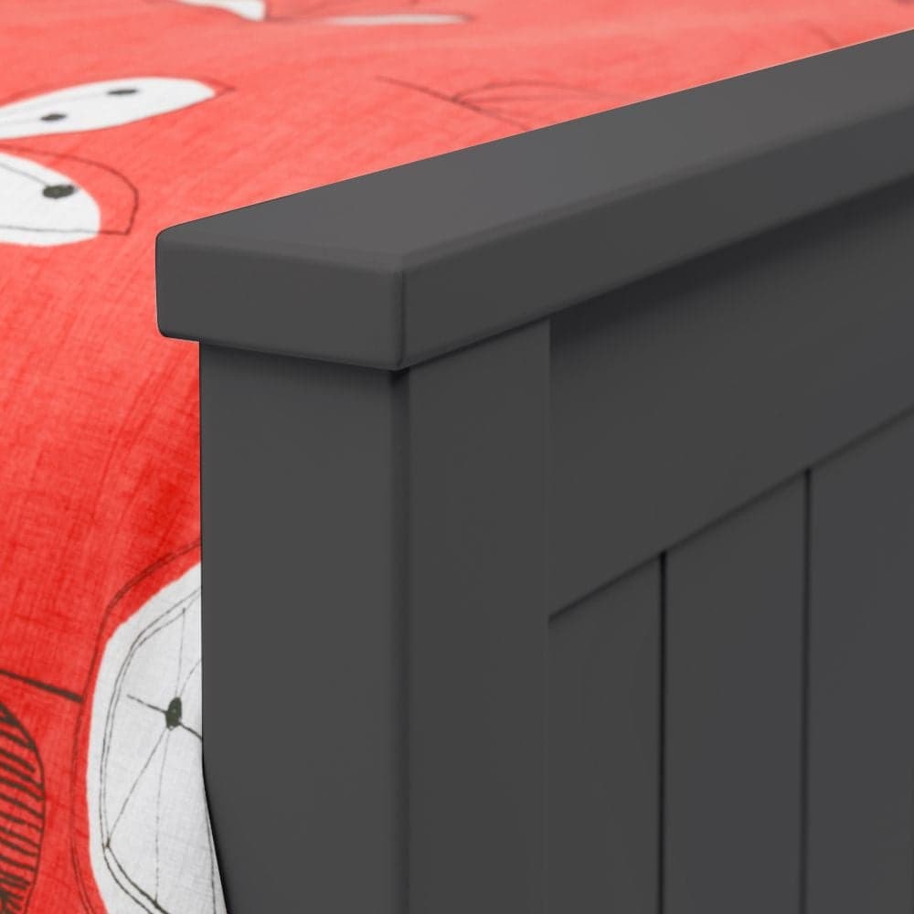 Maine Anthracite Wooden Bookcase Bed Frame 3ft Single