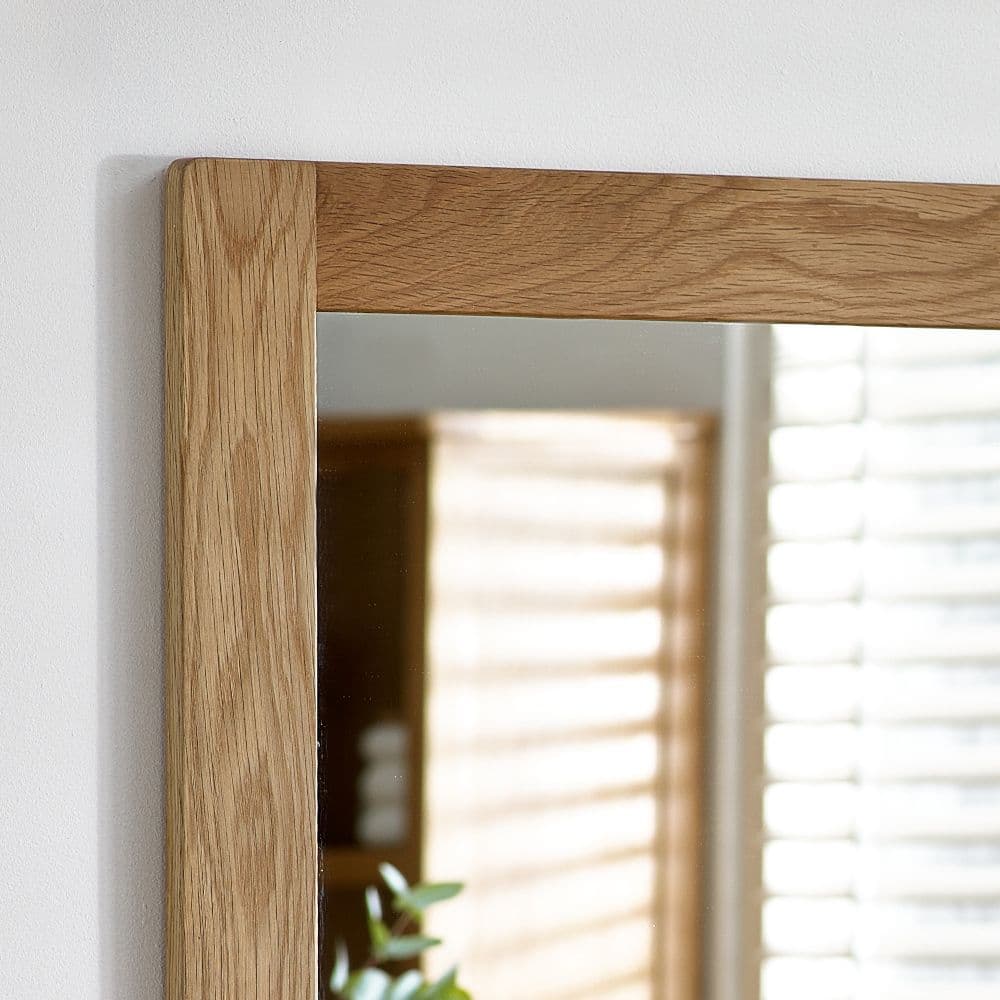Mallory Oak Wooden Wall Mirror Happy Beds