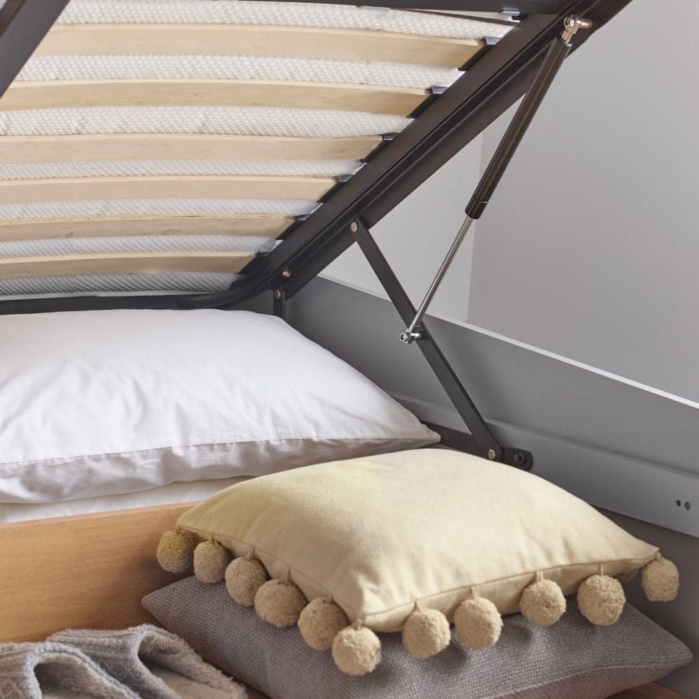 Malmo Grey Wooden Ottoman Bed Happy Beds