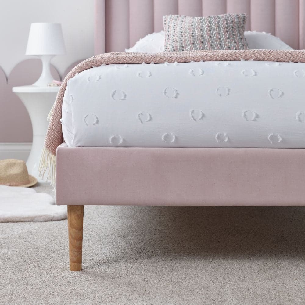 Light pink deals velvet bed