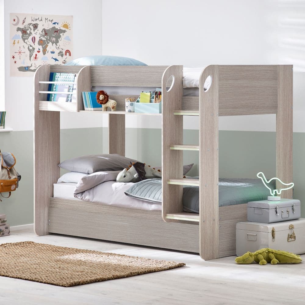 Oak bunk shop bed with trundle