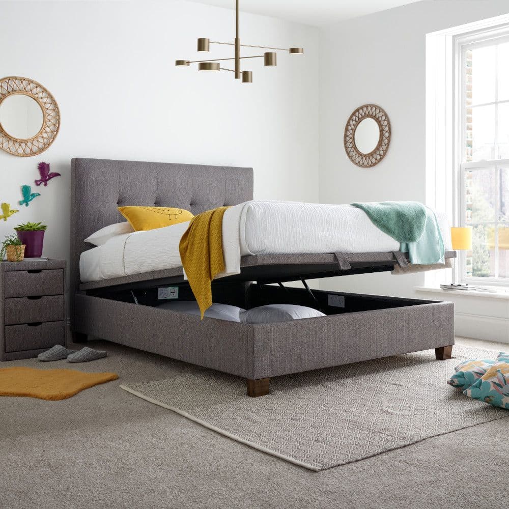 Bedside tables to go with grey fabric bed deals