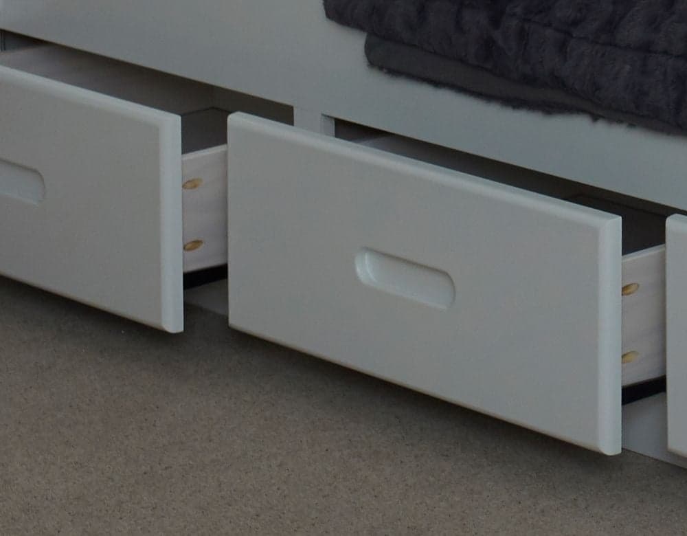 Mission White Wooden Storage Bed Happy Beds