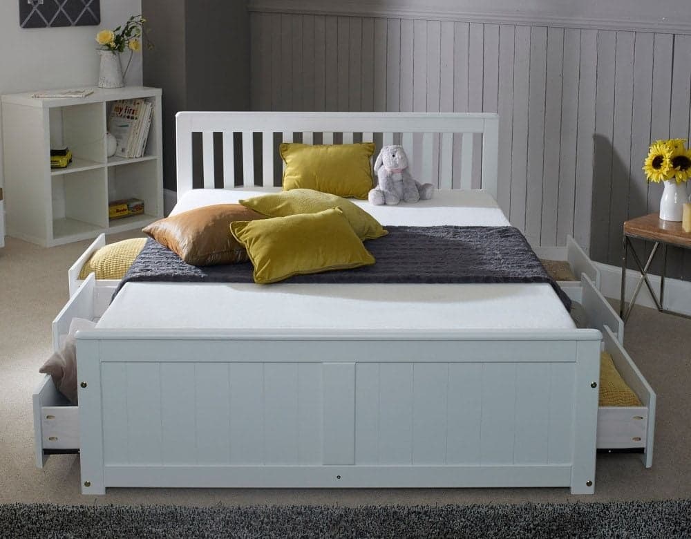 Mission white wooden storage bed frame new arrivals