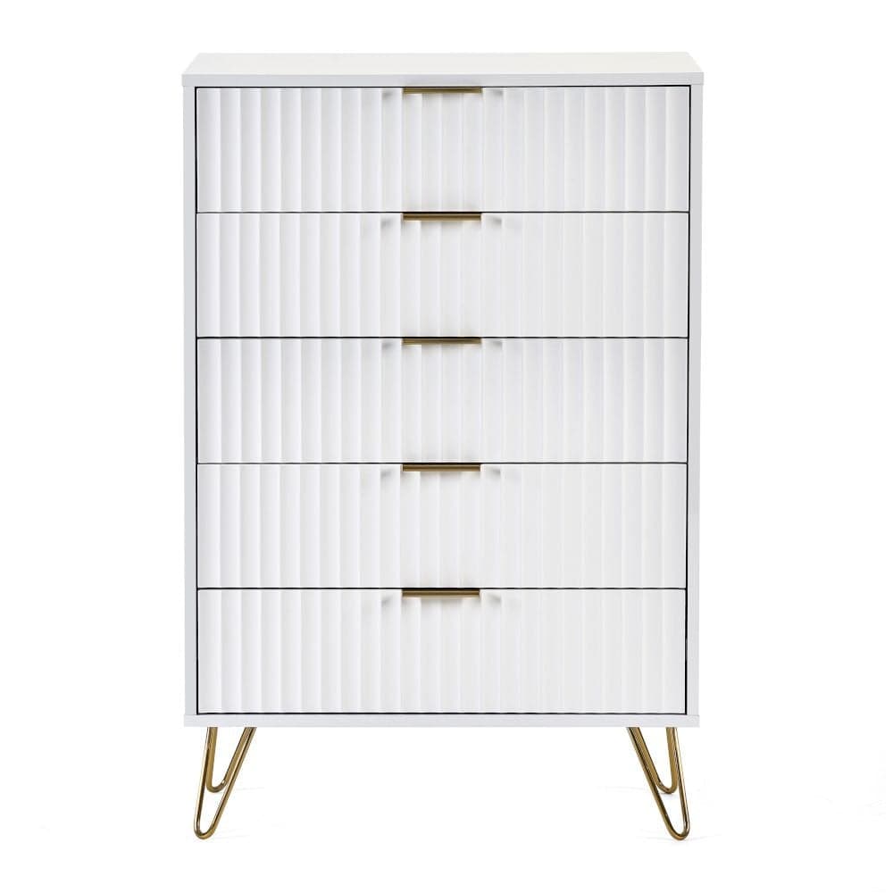 White textured cheap chest of drawers