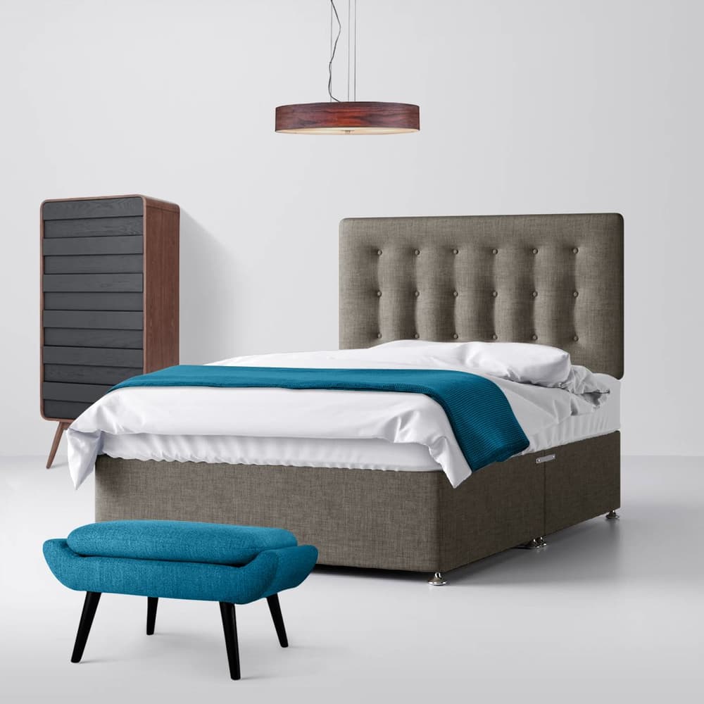 Grey divan double bed hot sale