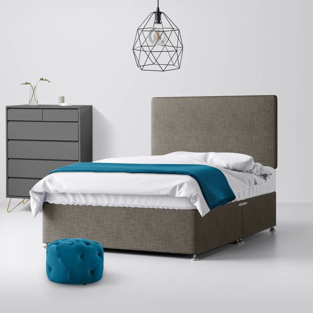 Slate Fabric Divan Cornell Plain Headboard Happy Beds