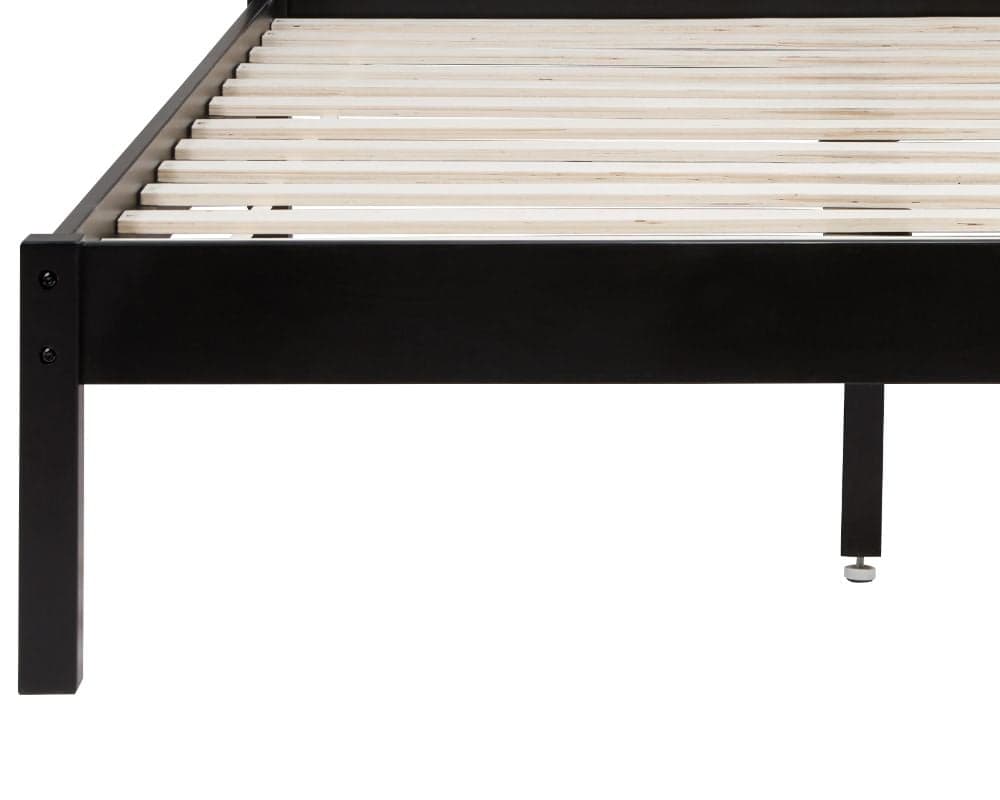 Black wood platform discount bed frame queen
