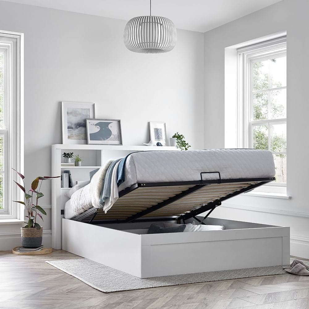 White ottoman wooden bed new arrivals