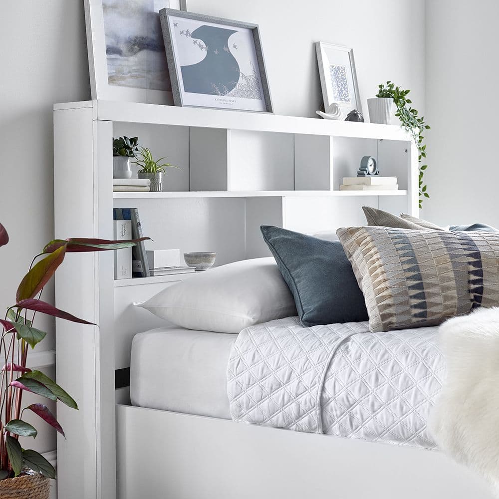 White king sales bookcase headboard