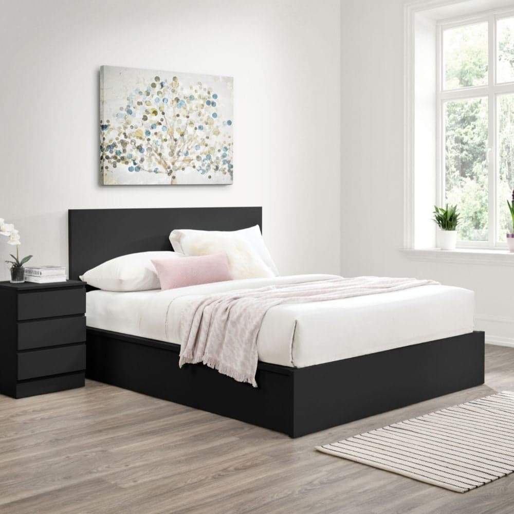 Black platform queen hotsell bed with storage