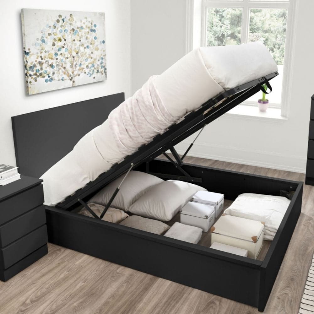 Dark wood clearance ottoman bed