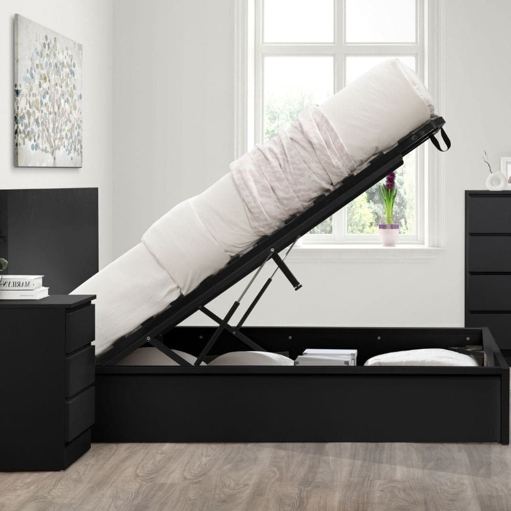 Black wooden clearance ottoman bed