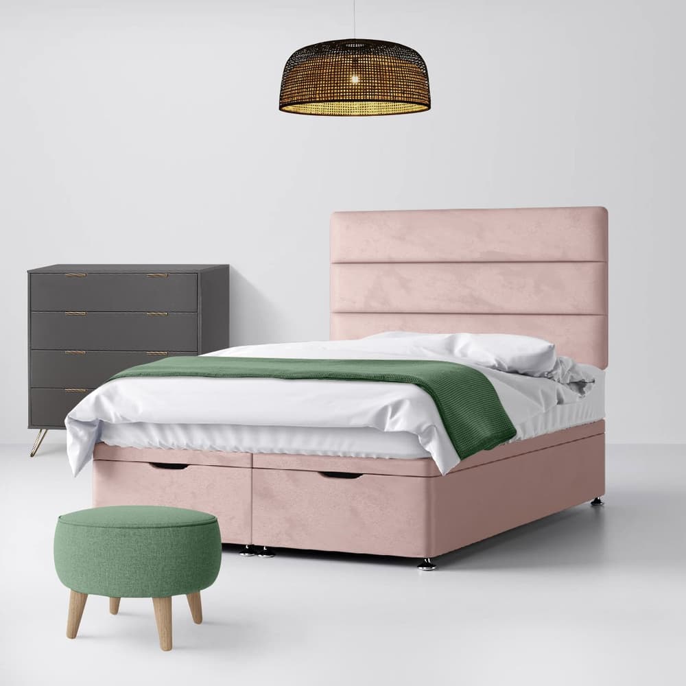Pink Velvet Divan Bed Cornell Line Headboard Happy Beds